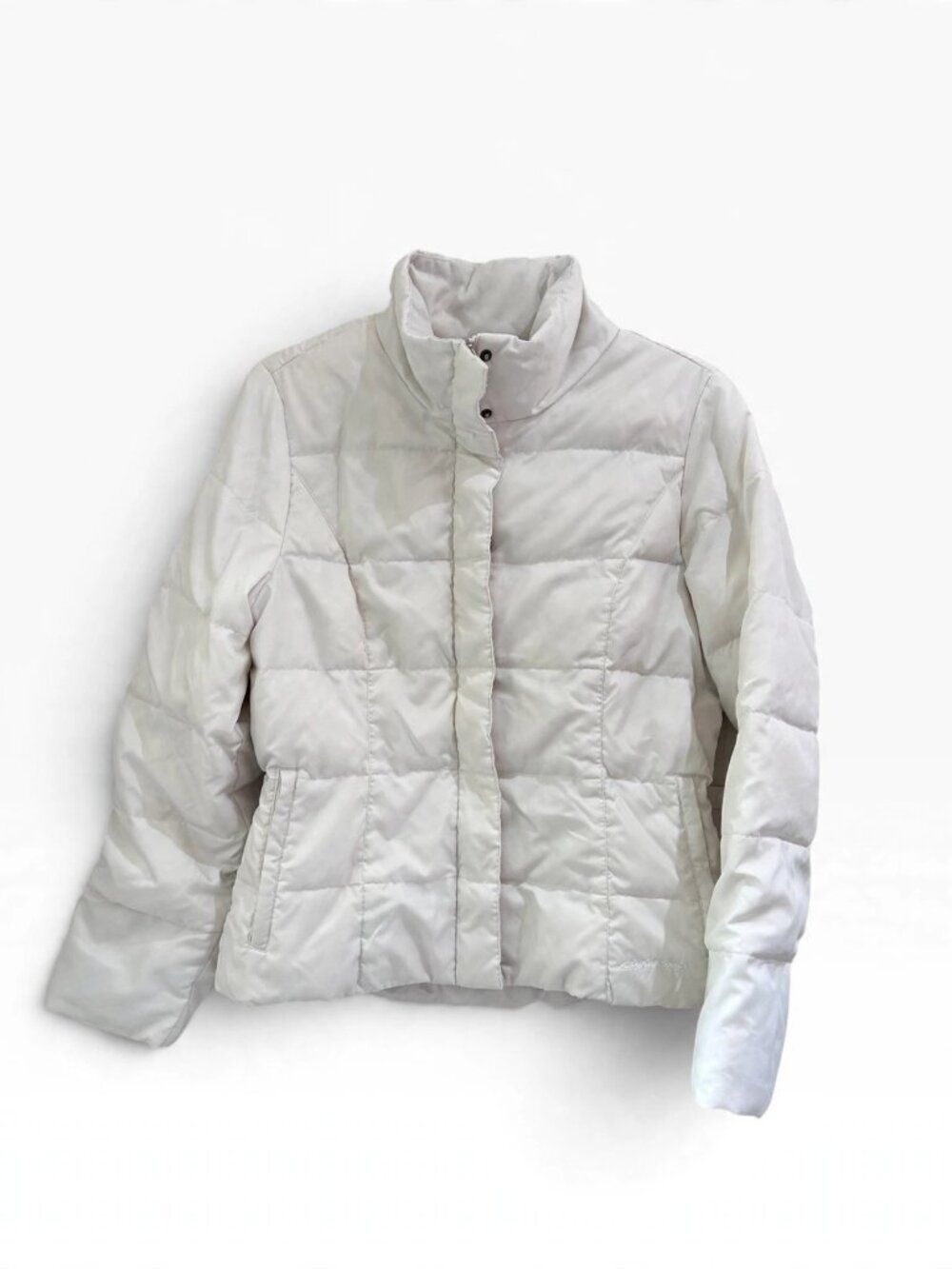 Eddie Bauer White Goose Down Puffer Jacket | Quilted Winter Coat | Women's M